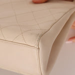 Chanel 1997 Cream Lambskin Kelly Shoulder Bag 24K GP - FashioNica
