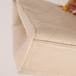 Chanel 1997 Cream Lambskin Kelly Shoulder Bag 24K GP - FashioNica