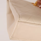 Chanel 1997 Cream Lambskin Kelly Shoulder Bag 24K GP - FashioNica