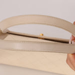 Chanel 1997 Cream Lambskin Kelly Shoulder Bag 24K GP - FashioNica