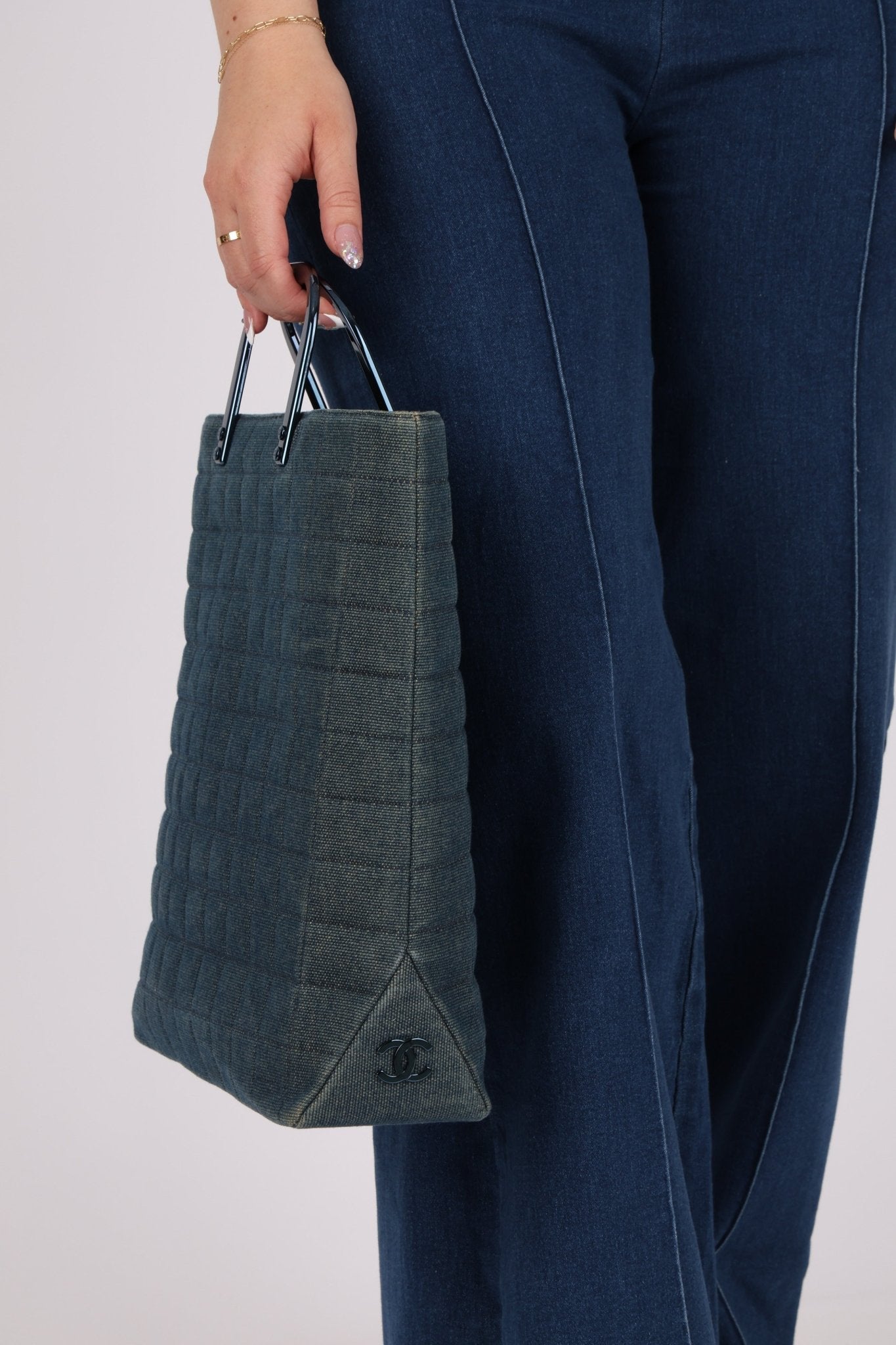 Chanel 1997 Denim Chocolate Bar Tote - FashioNica