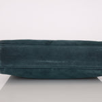 Chanel 1997 Emerald Suede Turnlock Kelly Shoulder Bag 24K GP - FashioNica