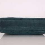 Chanel 1997 Emerald Suede Turnlock Kelly Shoulder Bag 24K GP - FashioNica