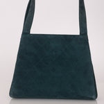 Chanel 1997 Emerald Suede Turnlock Kelly Shoulder Bag 24K GP - FashioNica