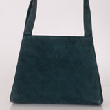 Chanel 1997 Emerald Suede Turnlock Kelly Shoulder Bag 24K GP - FashioNica