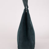 Chanel 1997 Emerald Suede Turnlock Kelly Shoulder Bag 24K GP - FashioNica