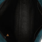 Chanel 1997 Emerald Suede Turnlock Kelly Shoulder Bag 24K GP - FashioNica