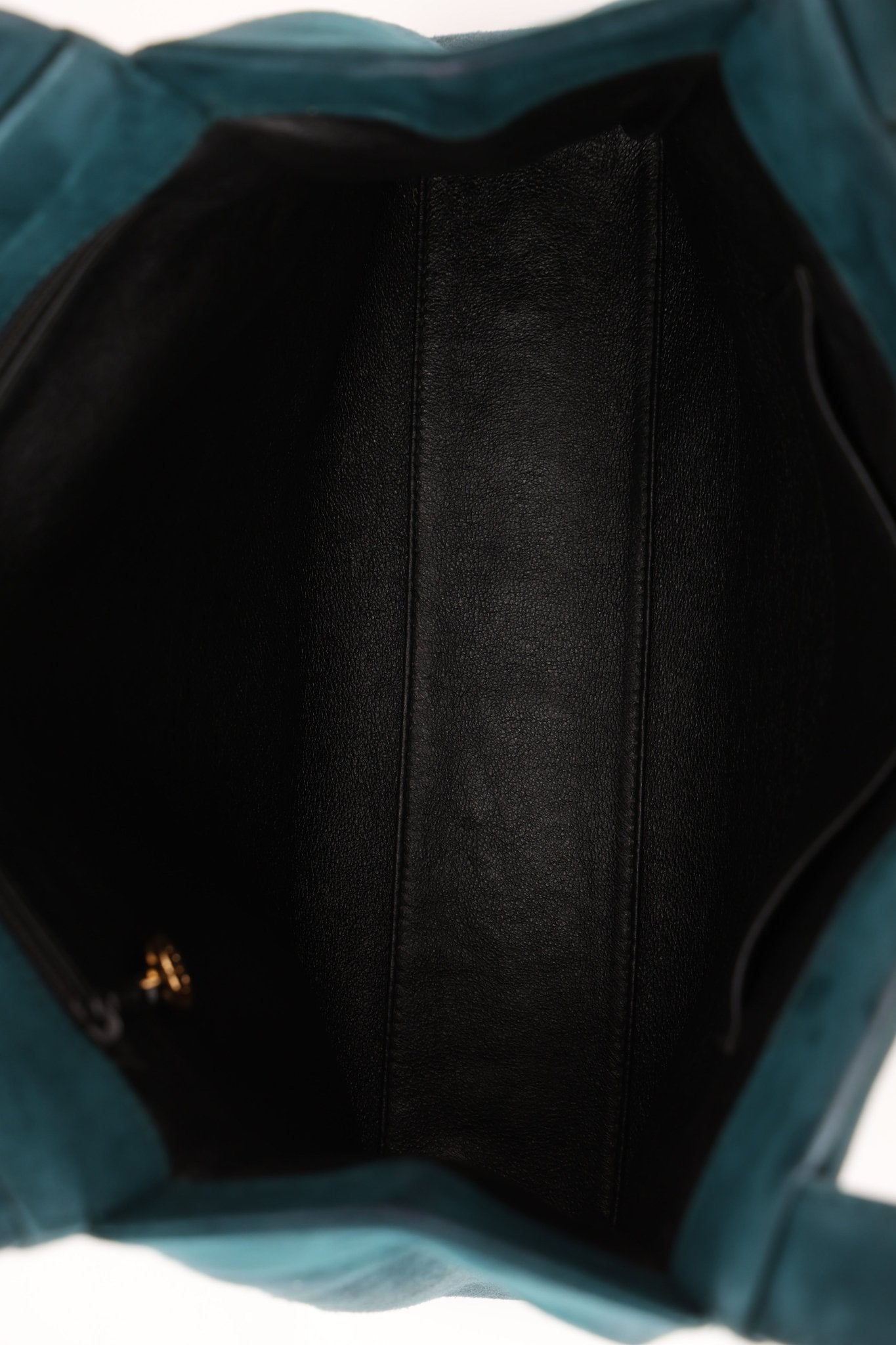 Chanel 1997 Emerald Suede Turnlock Kelly Shoulder Bag 24K GP - FashioNica