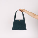 Chanel 1997 Emerald Suede Turnlock Kelly Shoulder Bag 24K GP - FashioNica