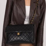 Chanel 1997 Jumbo Lambskin Turnlock Single Flap 24K GP - FashioNica