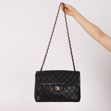 Chanel 1997 Jumbo Lambskin Turnlock Single Flap 24K GP - FashioNica
