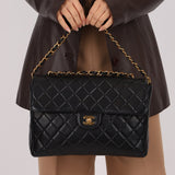 Chanel 1997 Jumbo Lambskin Turnlock Single Flap 24K GP - FashioNica