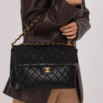 Chanel 1997 Jumbo Lambskin Turnlock Single Flap 24K GP - FashioNica