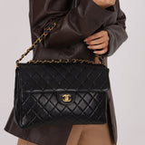 Chanel 1997 Jumbo Lambskin Turnlock Single Flap 24K GP - FashioNica