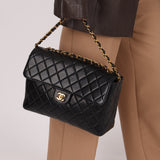 Chanel 1997 Jumbo Lambskin Turnlock Single Flap 24K GP - FashioNica