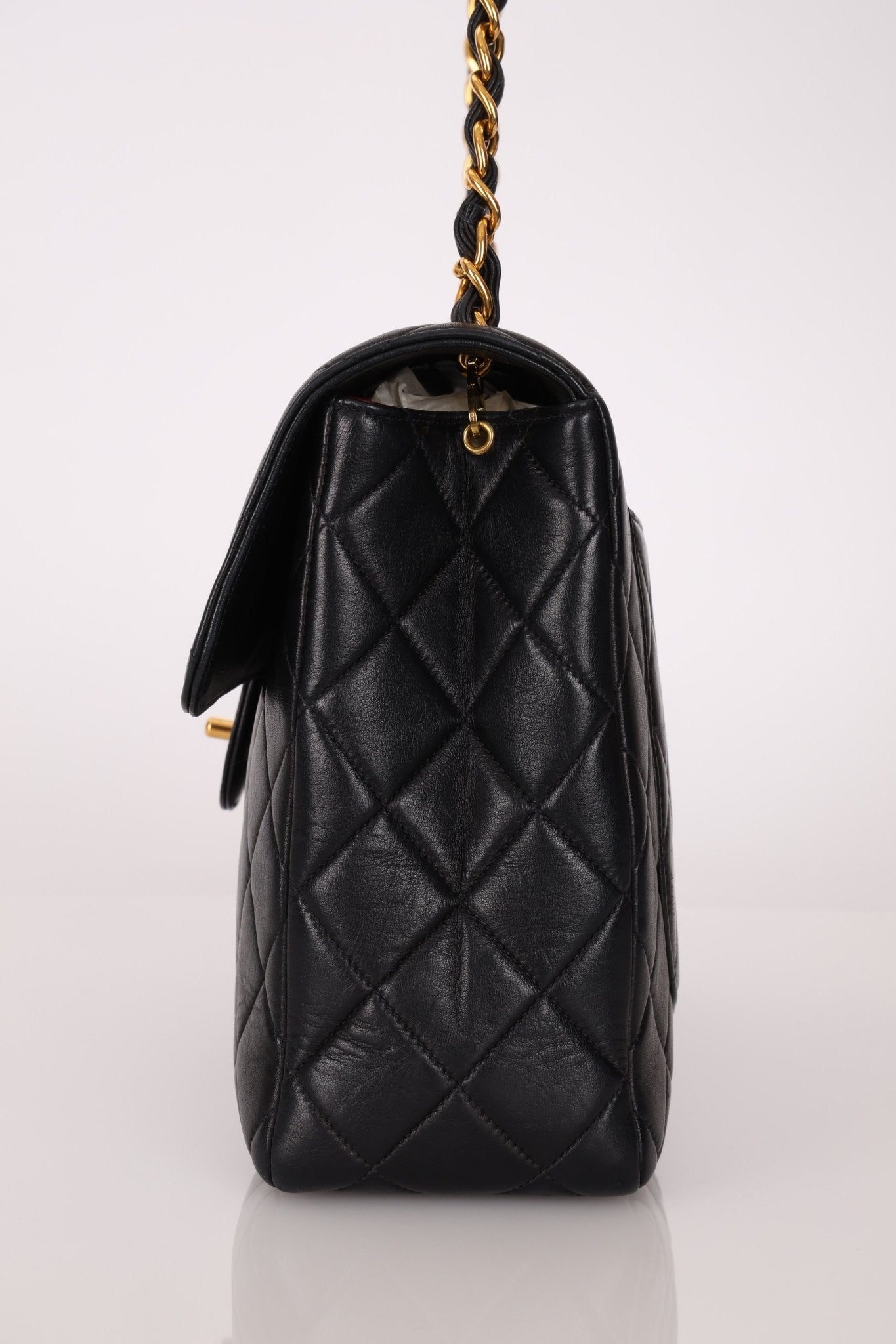 Chanel 1997 Jumbo Lambskin Turnlock Single Flap 24K GP - FashioNica