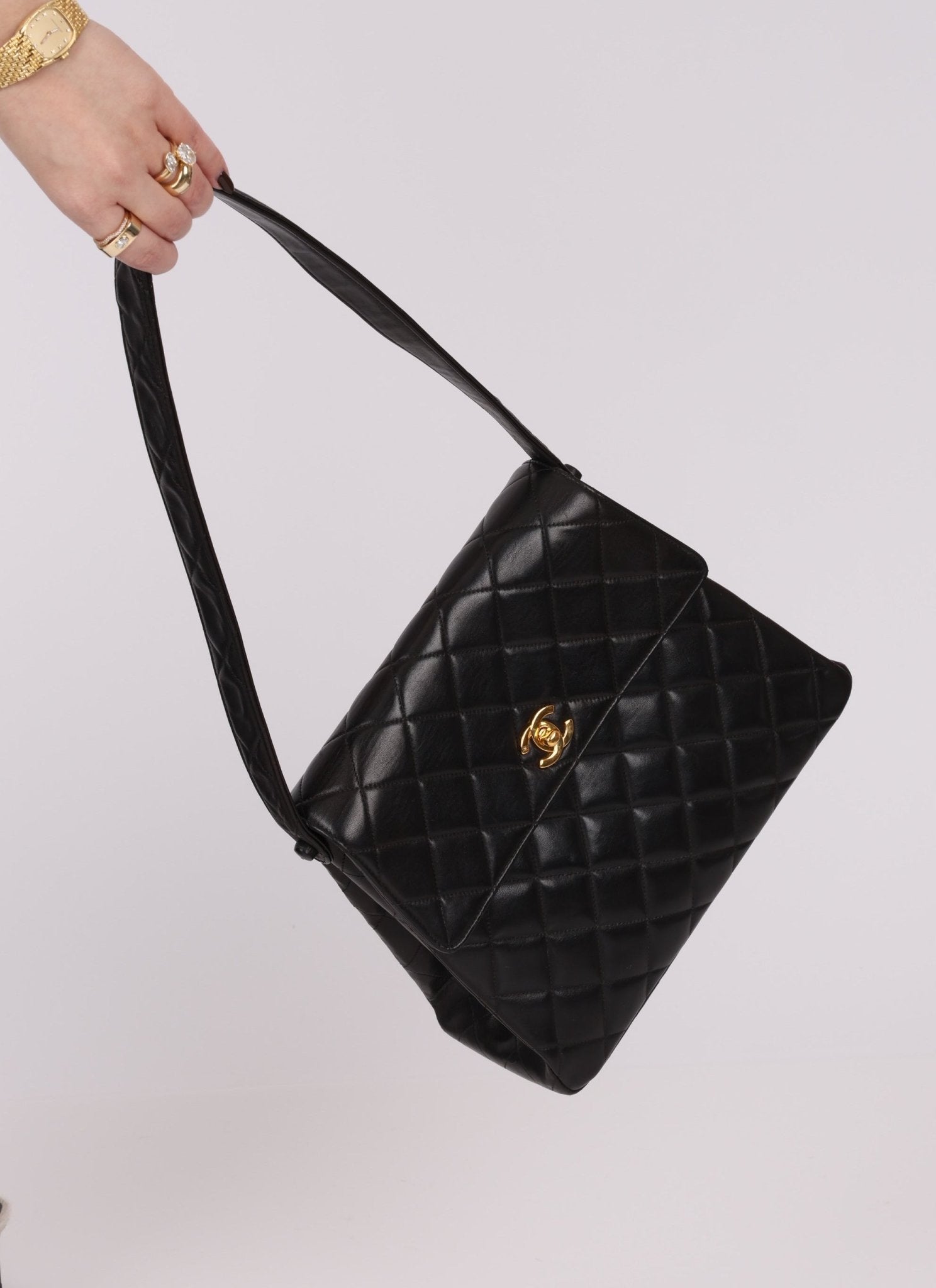 Chanel 1997 Lambskin Turnlock Shoulder Kelly Bag - FashioNica