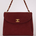 Chanel 1997 Merlot Suede Chain Flap Bag - FashioNica