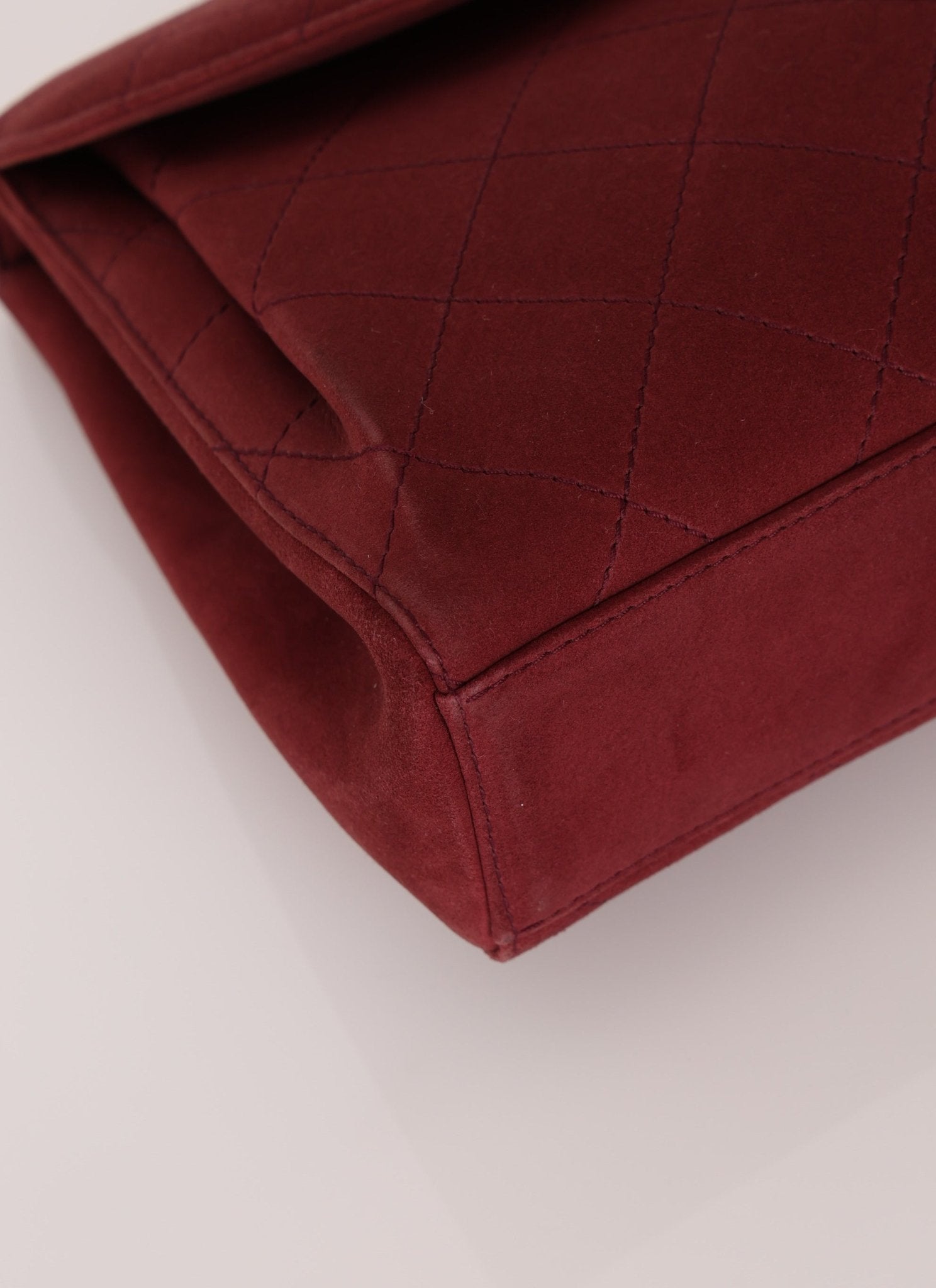 Chanel 1997 Merlot Suede Chain Flap Bag - FashioNica