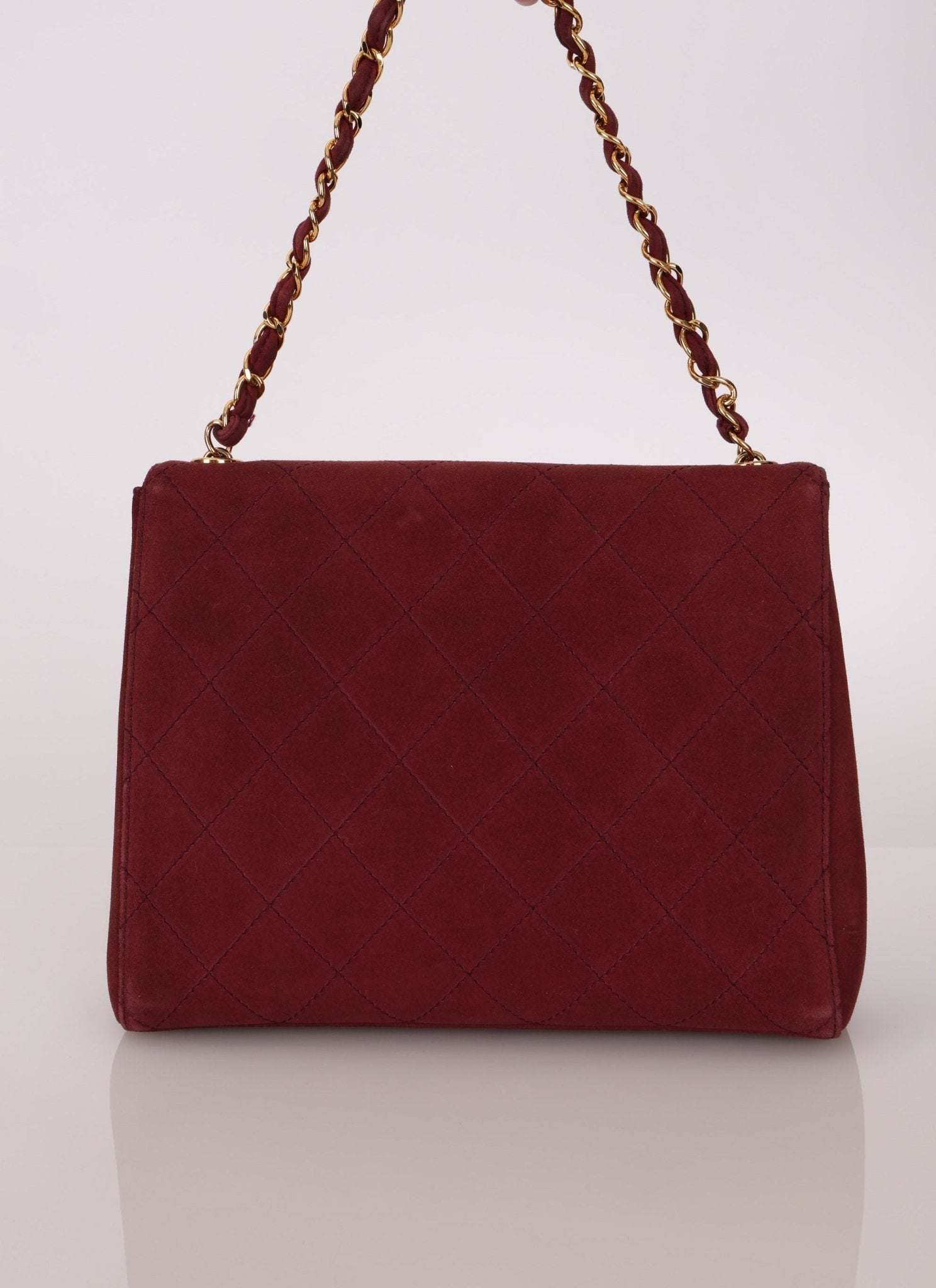 Chanel 1997 Merlot Suede Chain Flap Bag - FashioNica