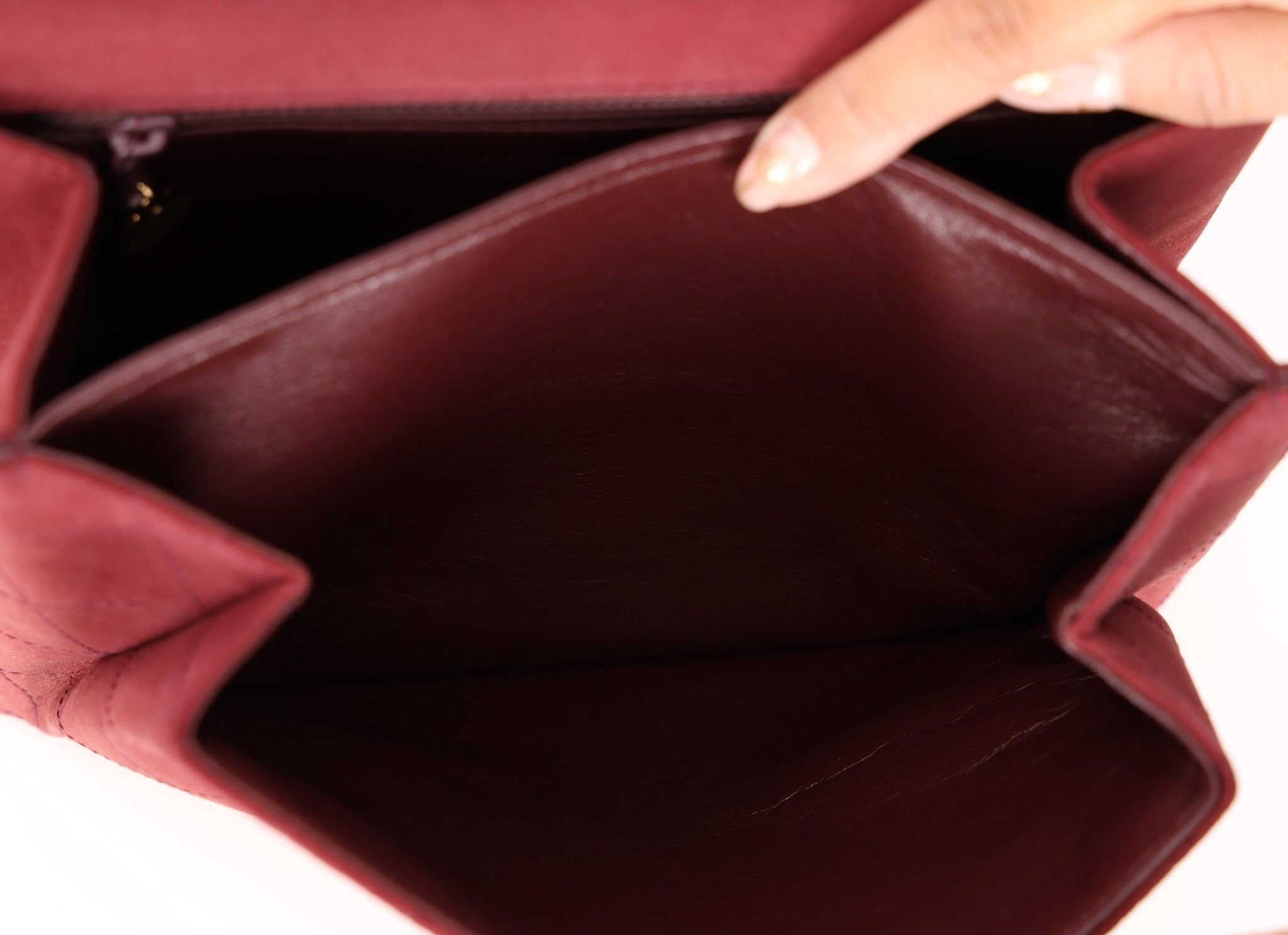 Chanel 1997 Merlot Suede Chain Flap Bag - FashioNica