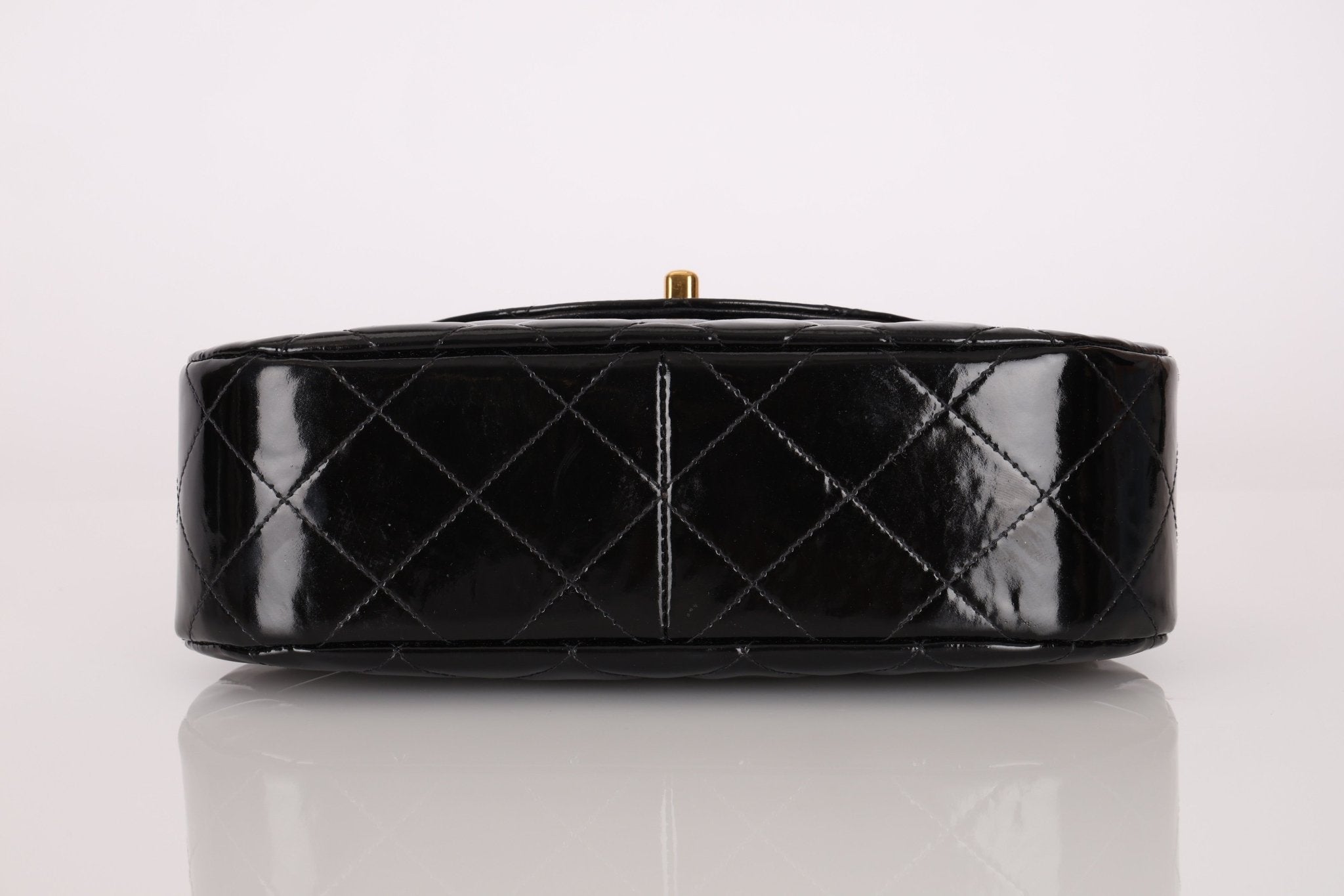 Chanel 1997 Mini Patent Quilted Chain Handle Bag 24K GP - FashioNica
