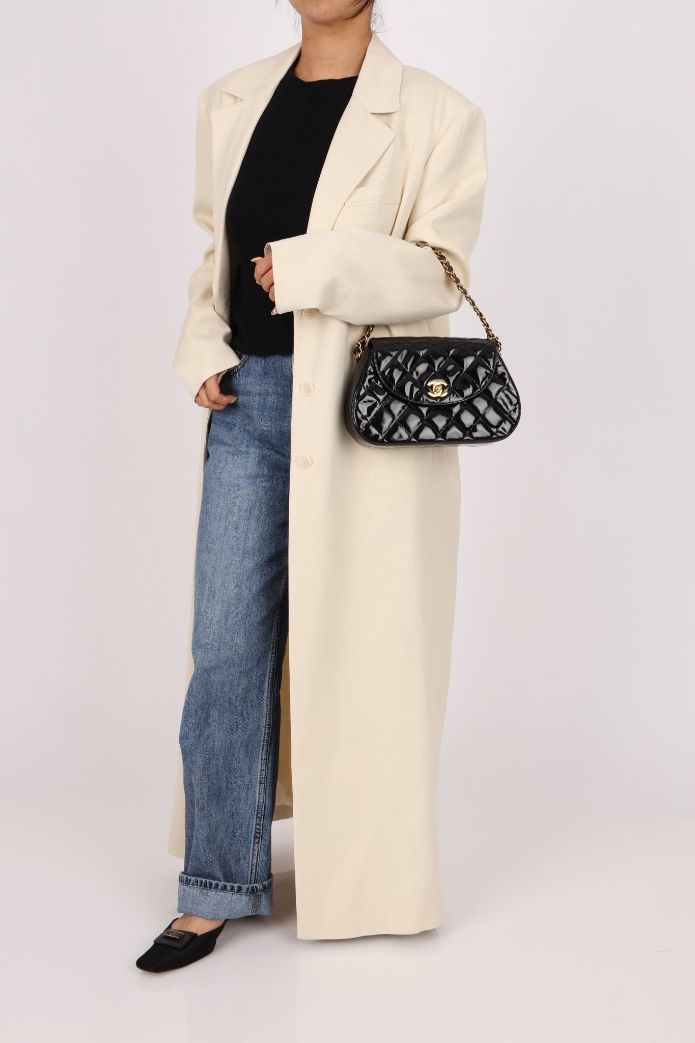 Chanel 1997 Mini Patent Quilted Chain Handle Bag 24K GP - FashioNica