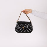 Chanel 1997 Mini Patent Quilted Chain Handle Bag 24K GP - FashioNica