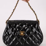 Chanel 1997 Mini Patent Quilted Chain Handle Bag 24K GP - FashioNica