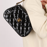 Chanel 1997 Mini Patent Quilted Chain Handle Bag 24K GP - FashioNica