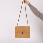 Chanel 1997 Nude Jumbo Stitch Single Flap Bag - FashioNica