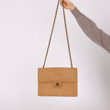Chanel 1997 Nude Jumbo Stitch Single Flap Bag - FashioNica