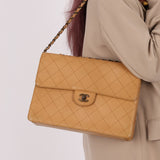 Chanel 1997 Nude Jumbo Stitch Single Flap Bag - FashioNica