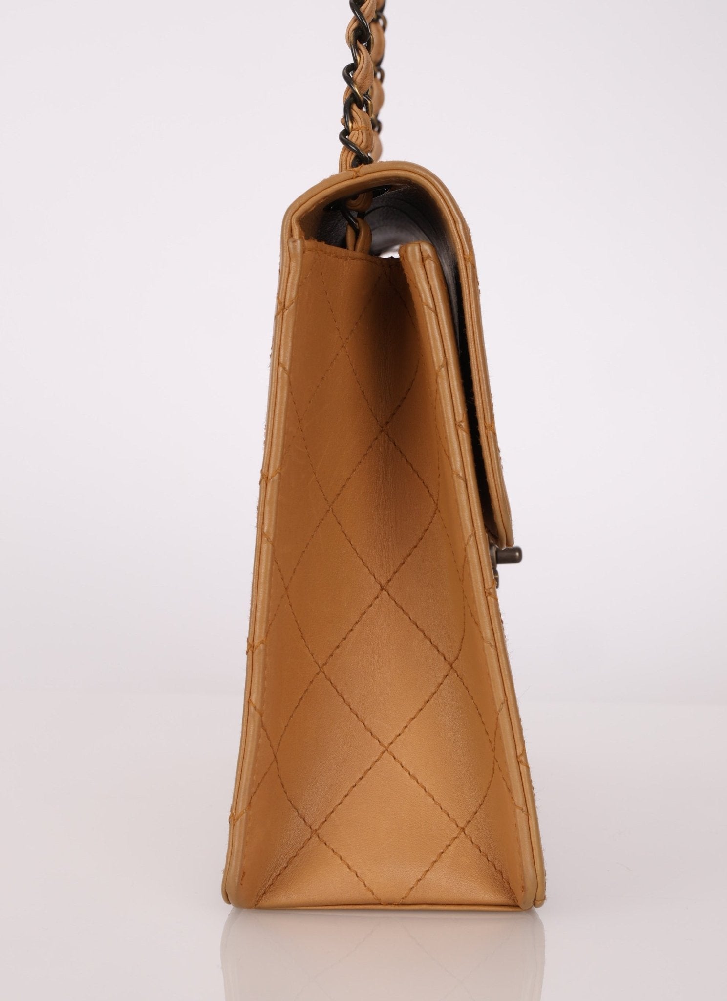 Chanel 1997 Nude Jumbo Stitch Single Flap Bag - FashioNica