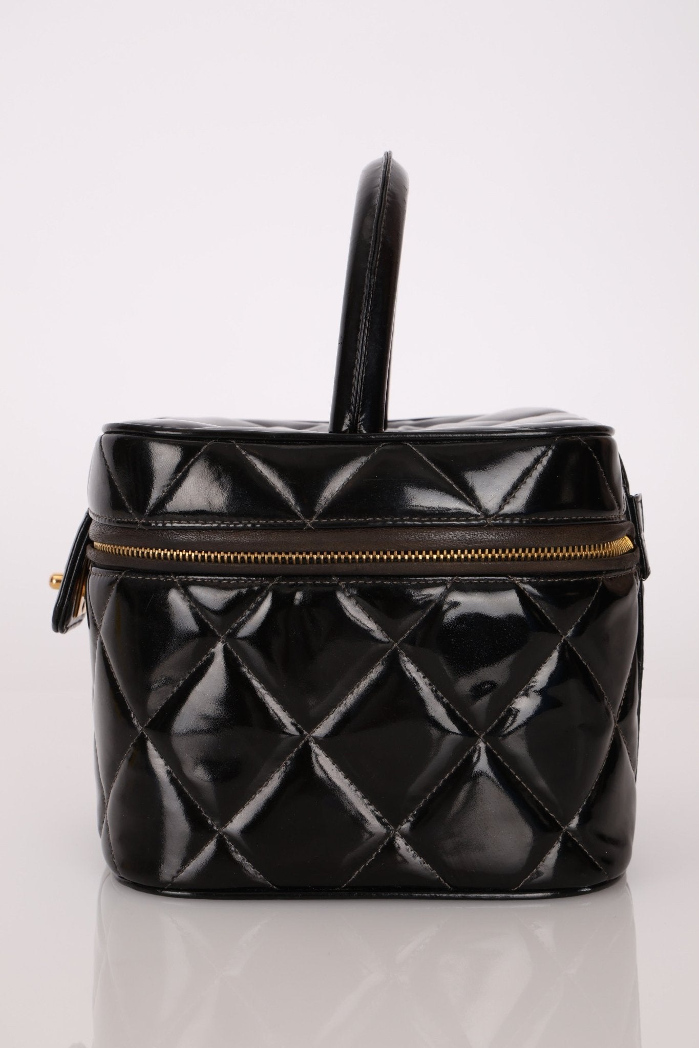 Chanel 1997 Patent Turnlock Vanity 24K GP - FashioNica