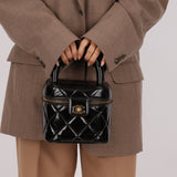 Chanel 1997 Patent Turnlock Vanity 24K GP - FashioNica