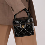 Chanel 1997 Patent Turnlock Vanity 24K GP - FashioNica