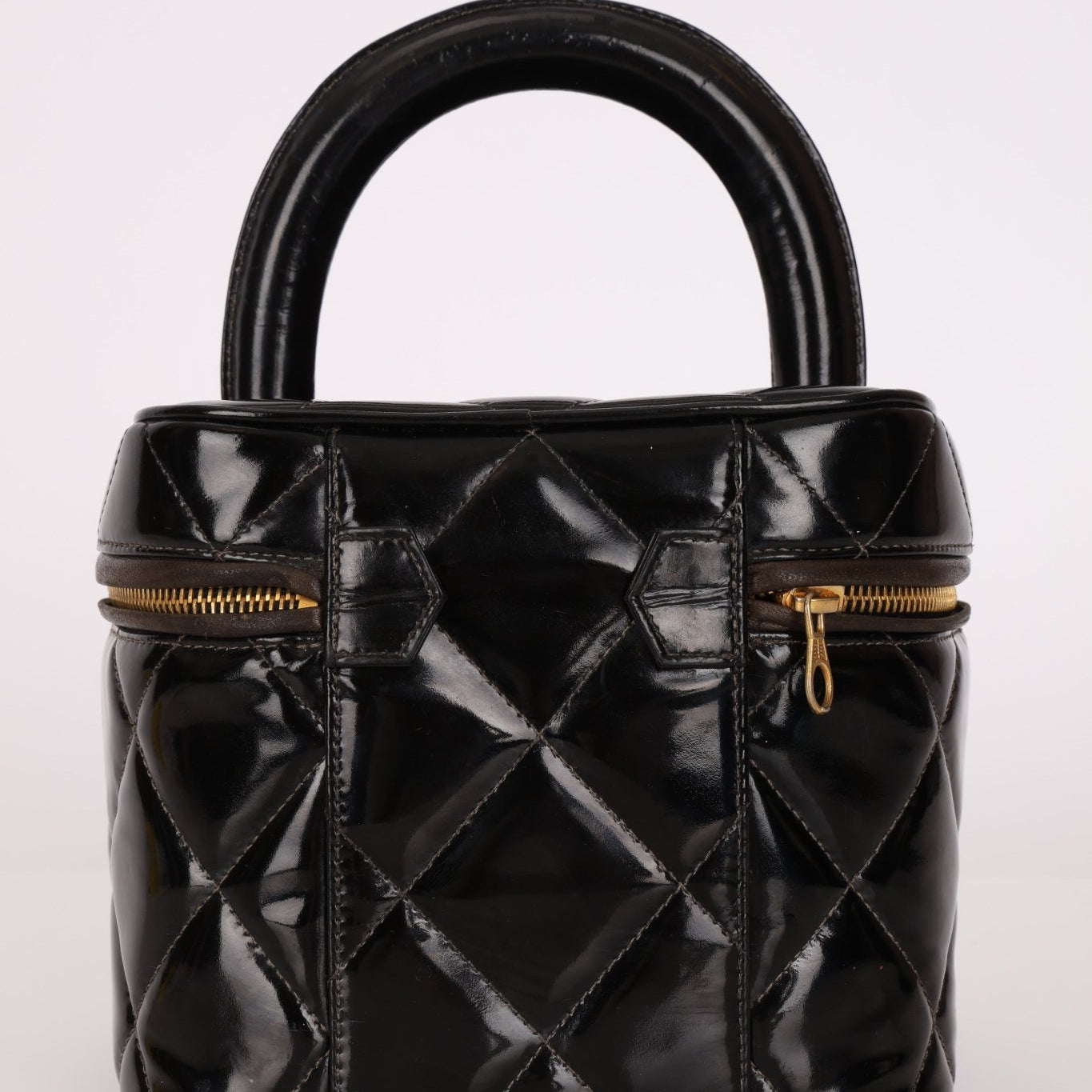 Chanel 1997 Patent Turnlock Vanity 24K GP - FashioNica
