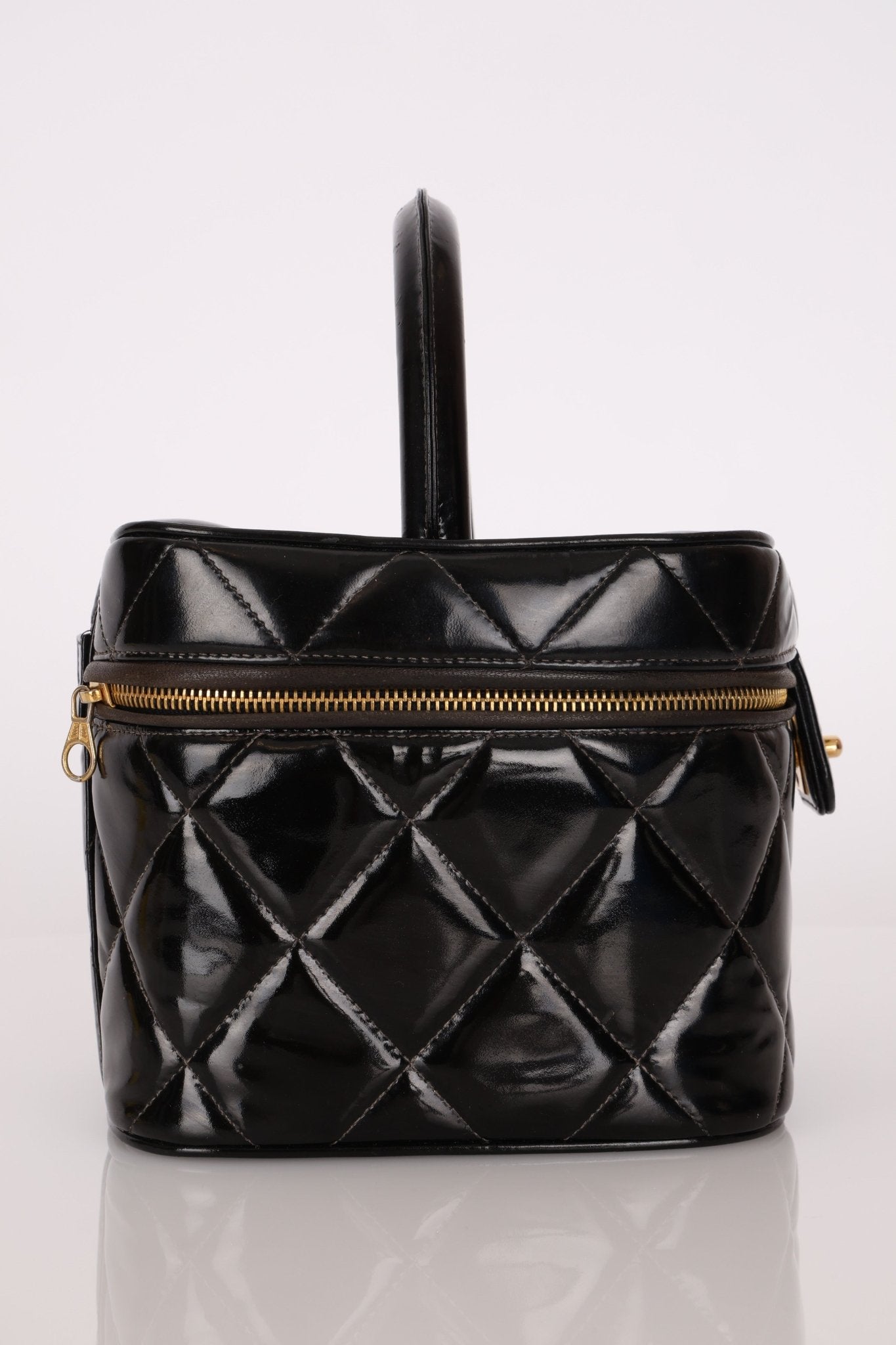 Chanel 1997 Patent Turnlock Vanity 24K GP - FashioNica