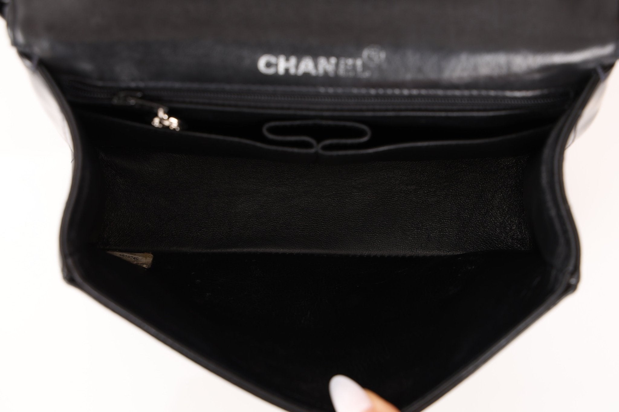Chanel 1997 So Black Lucite Chain Handle Patent Flap Bag - FashioNica