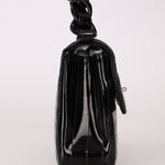 Chanel 1997 So Black Lucite Chain Handle Patent Flap Bag - FashioNica