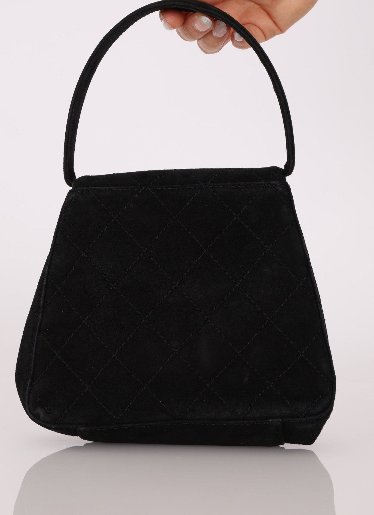 Chanel 1997 Suede Top Handle Mini Kelly - FashioNica