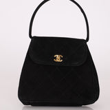 Chanel 1997 Suede Top Handle Mini Kelly - FashioNica