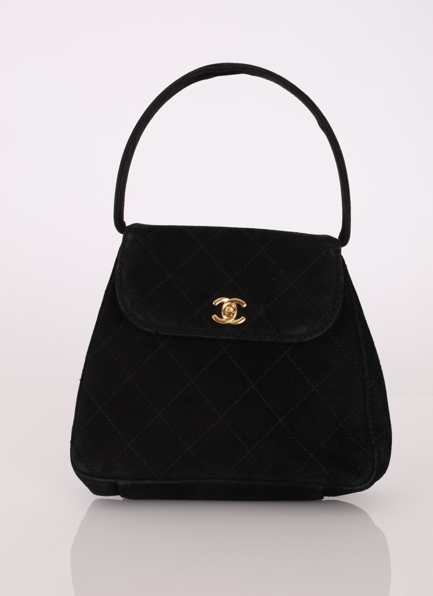 Chanel 1997 Suede Top Handle Mini Kelly - FashioNica