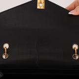 Chanel 1998 Caviar Turnlock Kelly Envelope Top Handle 24K GP - FashioNica