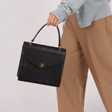 Chanel 1998 Caviar Turnlock Kelly Envelope Top Handle 24K GP - FashioNica