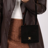 Chanel 1998 Multi Strap Microsuede Turn - Lock Flap Bag 24k GP - FashioNica