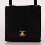 Chanel 1998 Multi Strap Microsuede Turn - Lock Flap Bag 24k GP - FashioNica