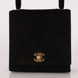 Chanel 1998 Multi Strap Microsuede Turn - Lock Flap Bag 24k GP - FashioNica
