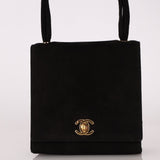 Chanel 1998 Multi Strap Microsuede Turn - Lock Flap Bag 24k GP - FashioNica